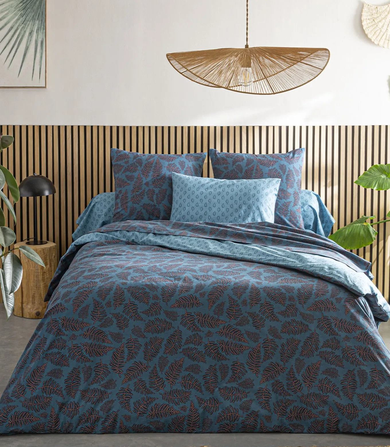 Iris - Hoeslaken van bamboe met print