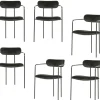 Ivy Eetkamerstoelen - Fluweel - Zwart - Set van 6