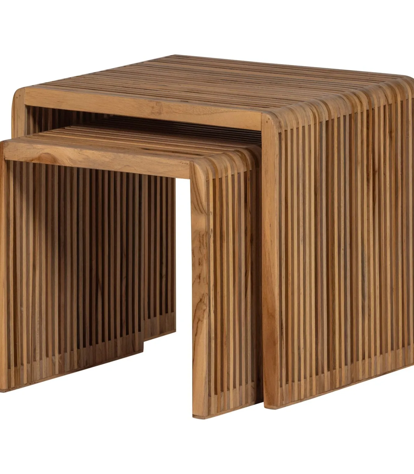 Jasmijn Bijzettafels - Recycled Teak - Naturel - Set van 2