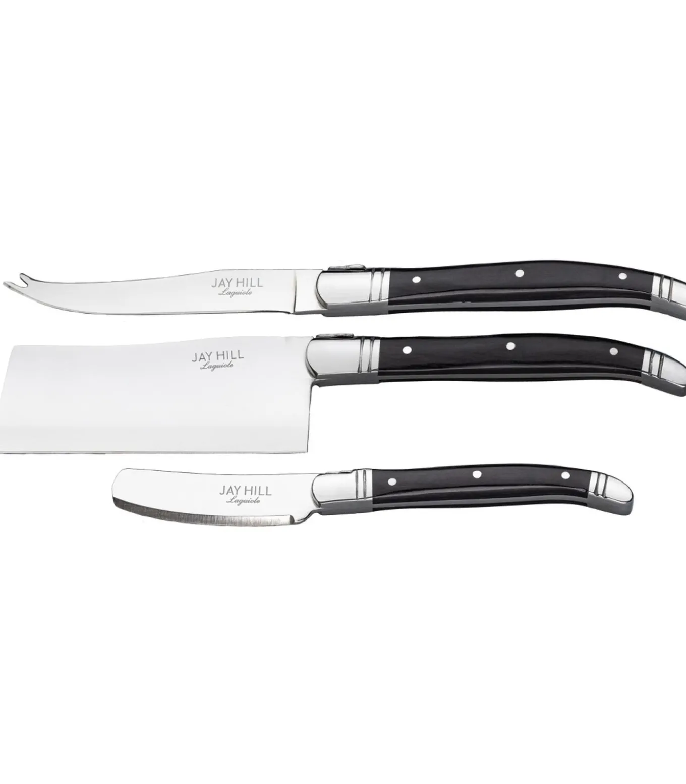 Kaasmessenset Laguiole - Zwart - 3 Stuks