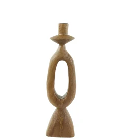 Kandelaar Django - Bruin - 13x13x43cm