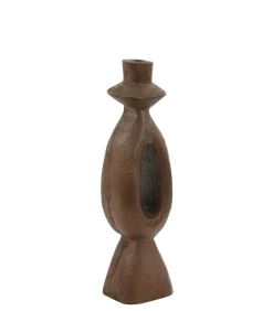 Kandelaar Django - Donkerbruin - 13x13x43cm