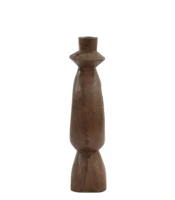 Kandelaar Django - Donkerbruin - 13x13x43cm