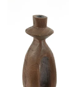 Kandelaar Django - Donkerbruin - 13x13x43cm