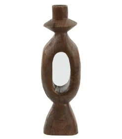 Kandelaar Django - Donkerbruin - 14x14x50cm