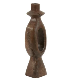 Kandelaar Django - Donkerbruin - 14x14x50cm