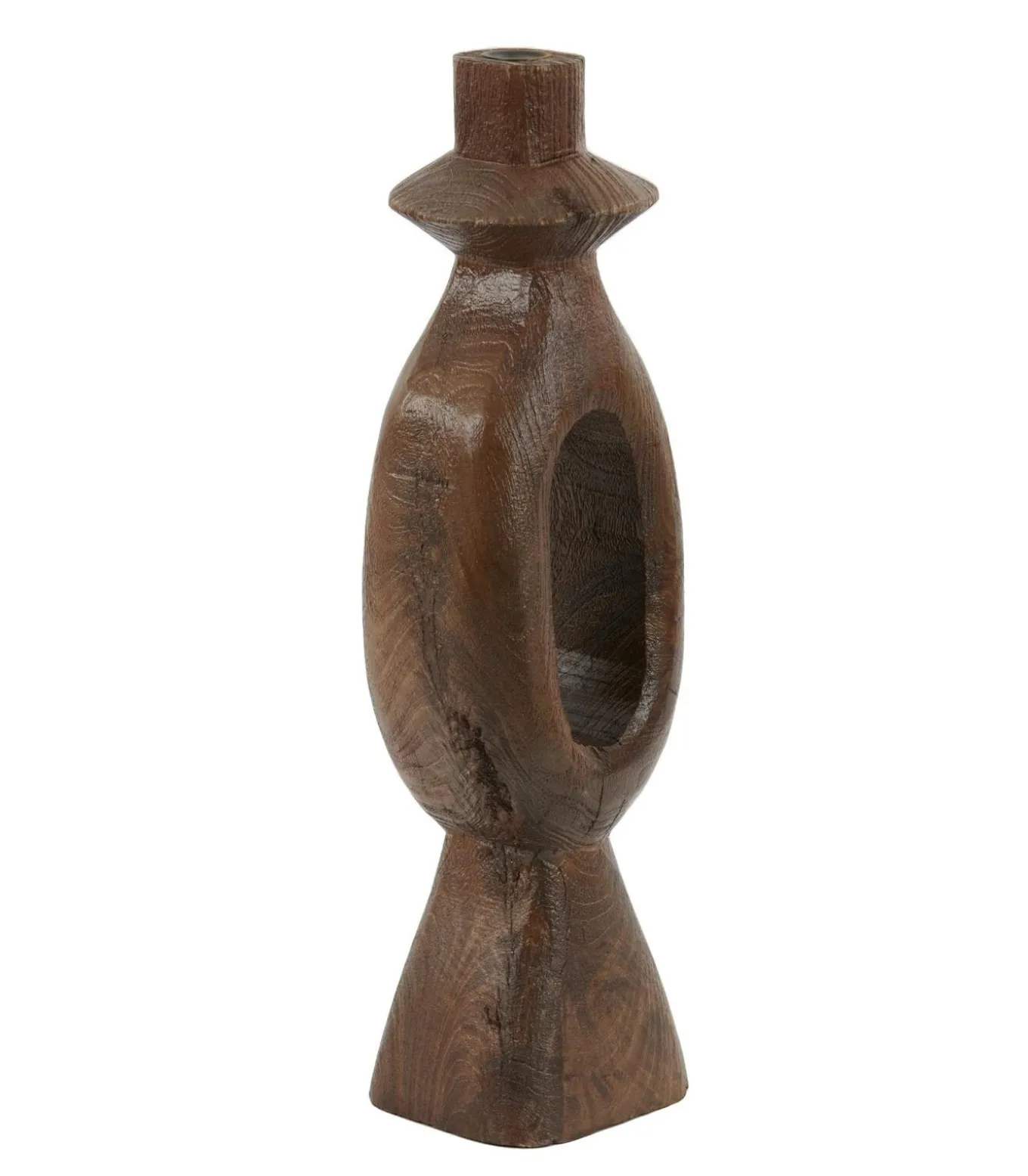 Kandelaar Django - Donkerbruin - 14x14x50cm