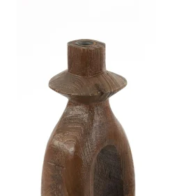 Kandelaar Django - Donkerbruin - 14x14x50cm