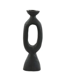 Kandelaar Django - Zwart - 14x12x45cm