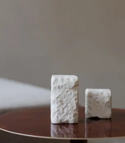 Kandelaar 8x8xH13,5cm marmer wit Opus