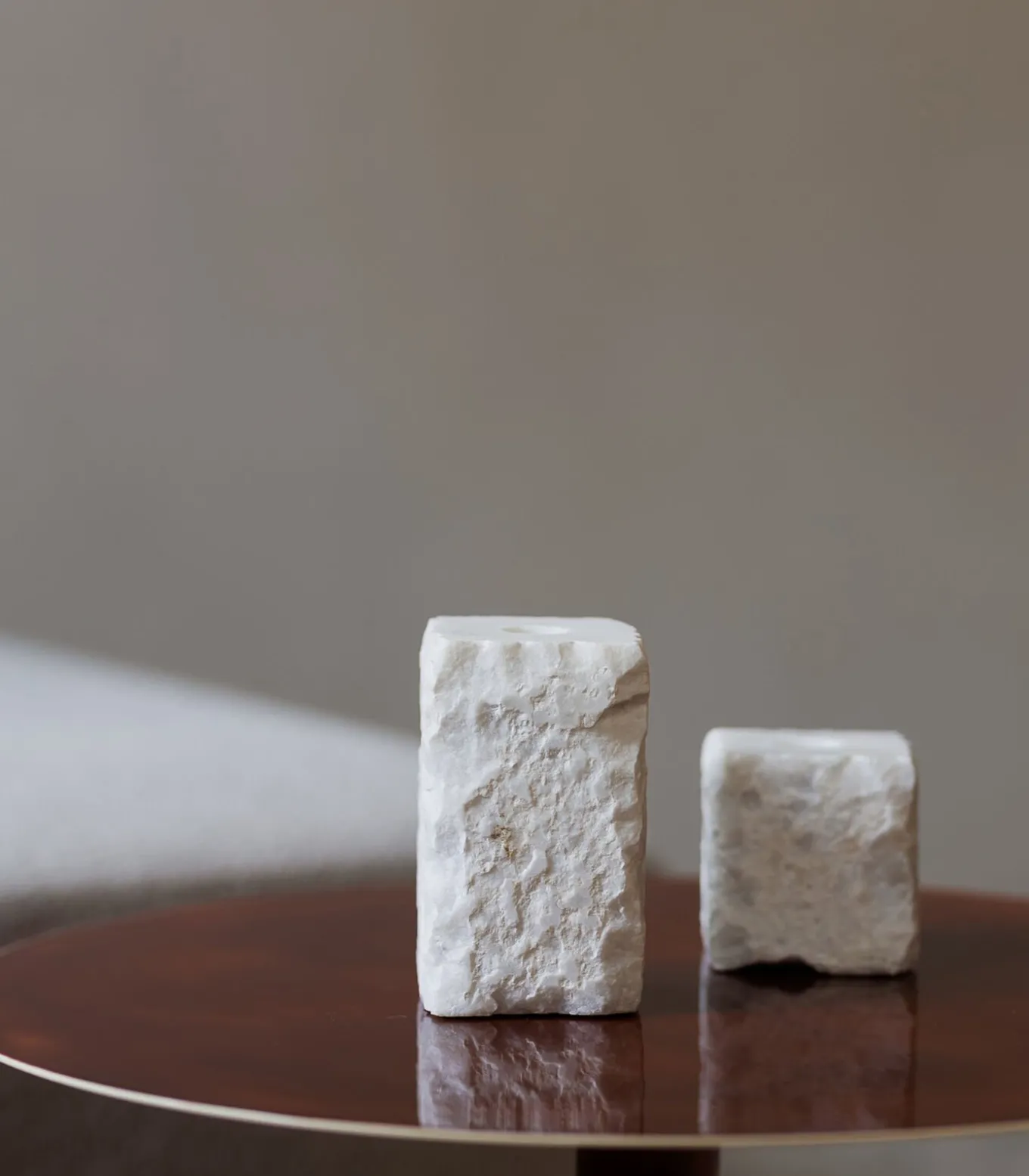 Kandelaar 8x8xH8cm marmer wit Opus