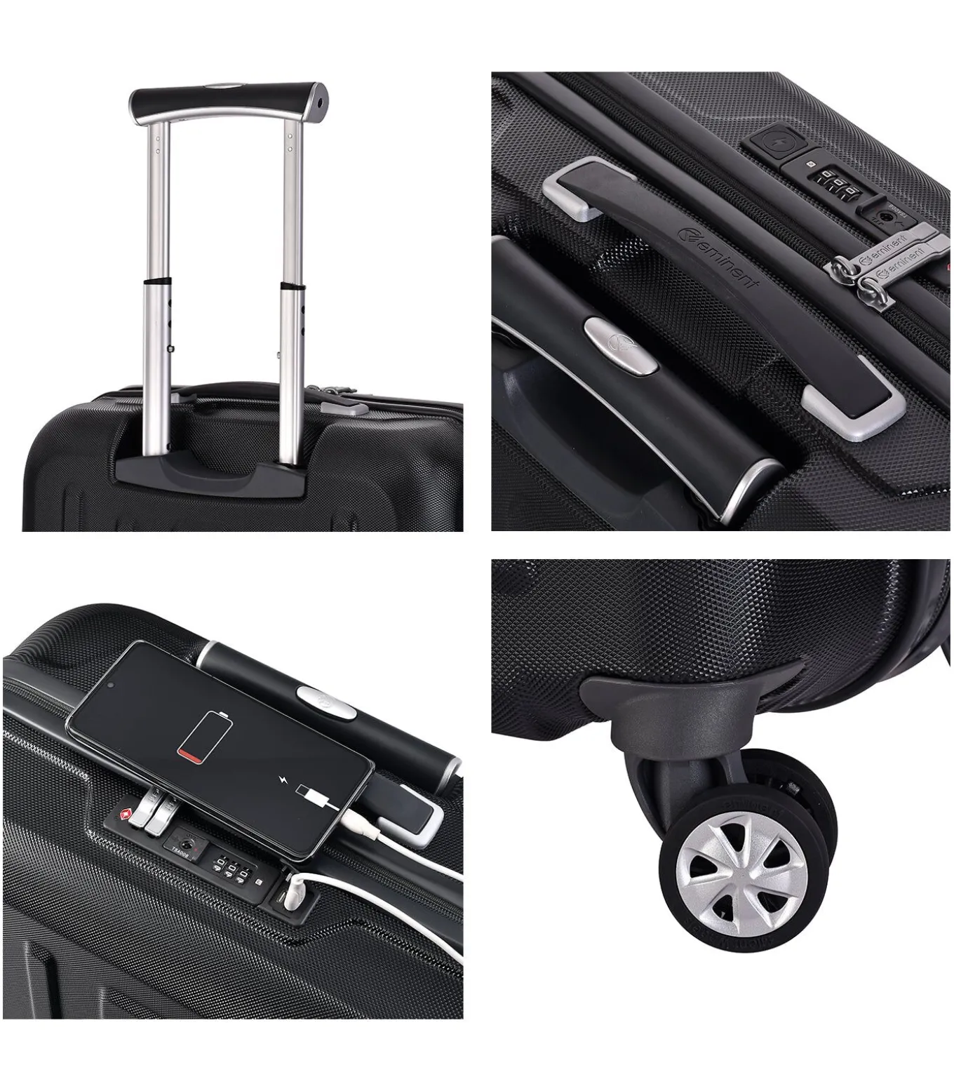 Kapstadt Pilot Koffer 4 Wielen Zwarte