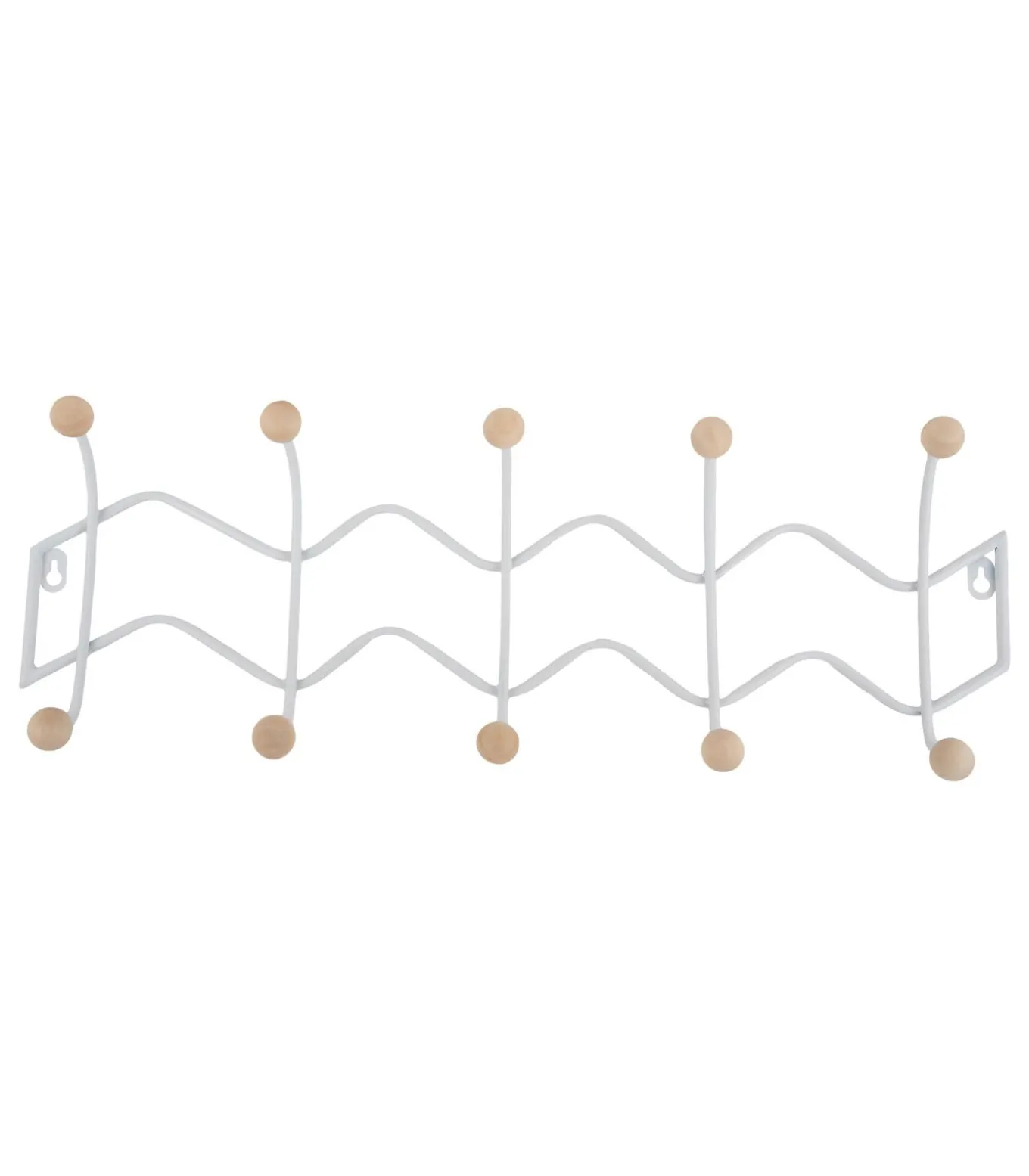 Kapstok Double Zig Zag - Wit - 61x6.5x20cm