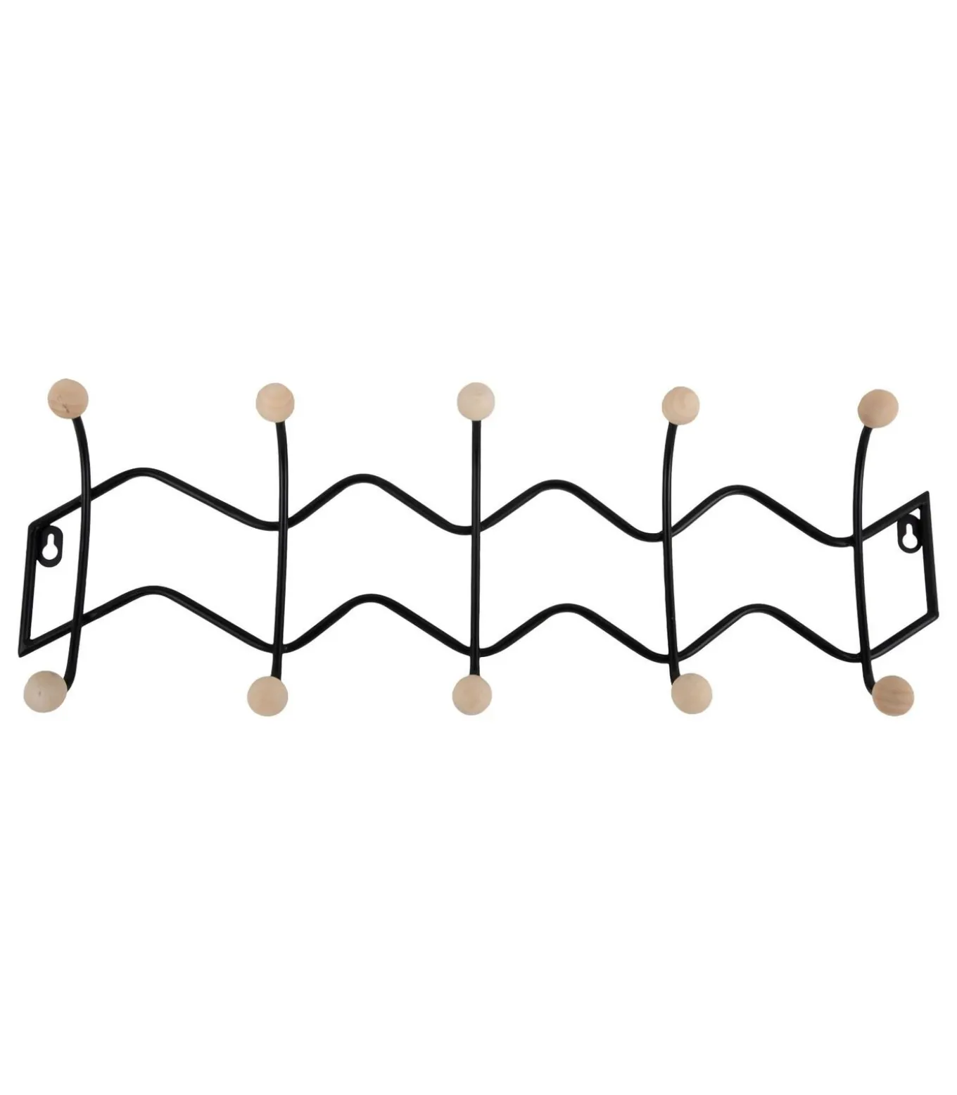 Kapstok Double Zig Zag - Zwart - 61x6.5x20cm