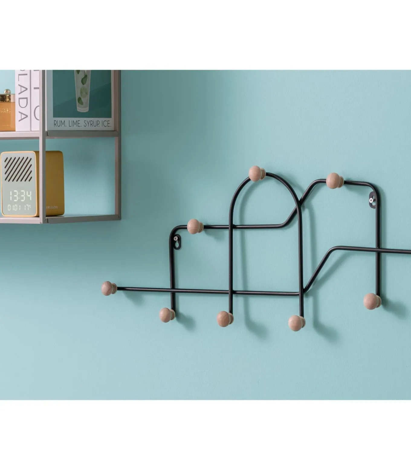 Kapstok Mace - Mat Zwart - 71x4x27cm