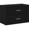 Kast met 2 lades 60x31x40 cm bewerkt hout zwart eikenkleurig