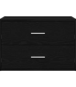 Kast met 2 lades 60x31x40 cm bewerkt hout zwart eikenkleurig