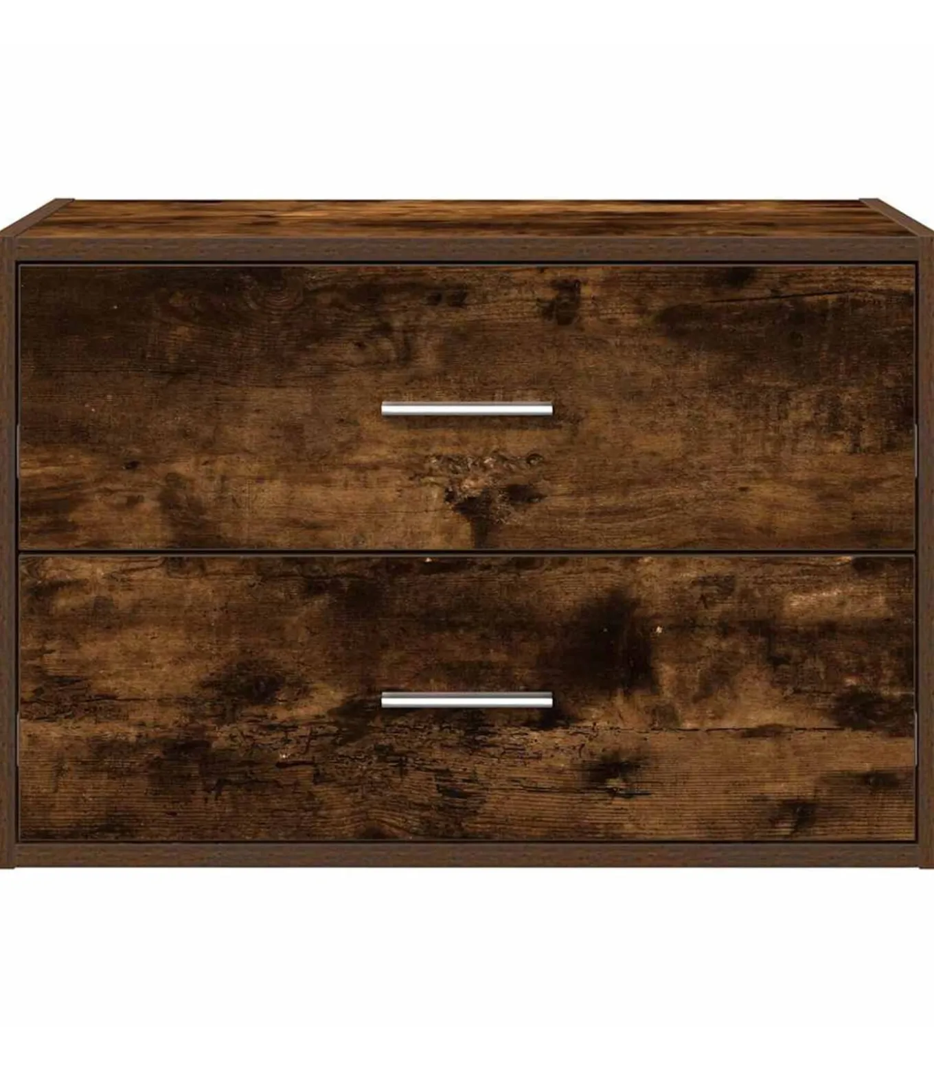 Kast met 2 lades 60x31x40 cm bewerkt hout gerookt eikenkleurig