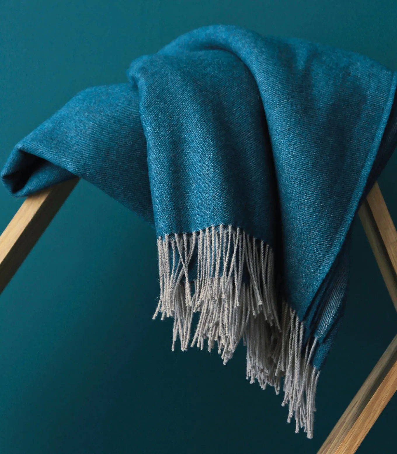 KATMANDOU bleu paon - Plaid Merino