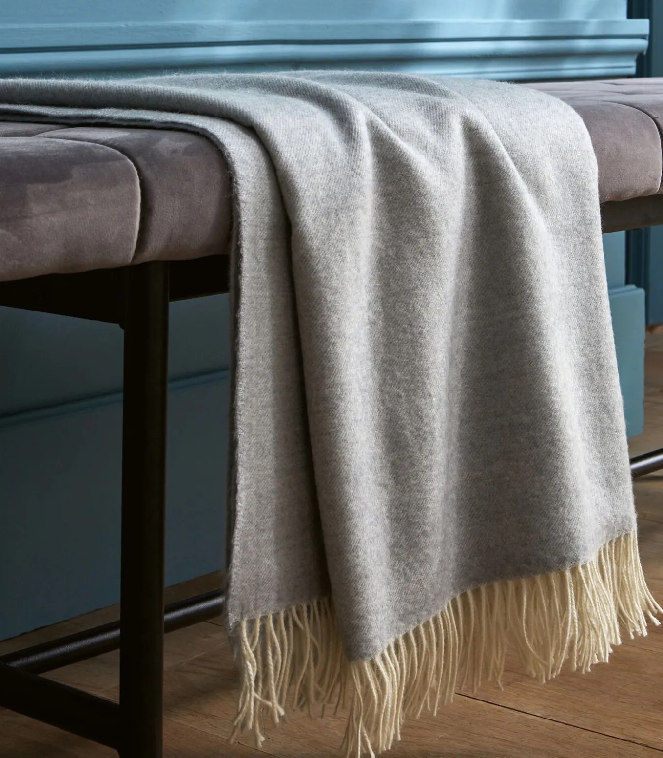 KATMANDOU perle - Plaid Merino