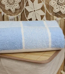 Katoenen geruit badstof douchelaken 70x140 cm