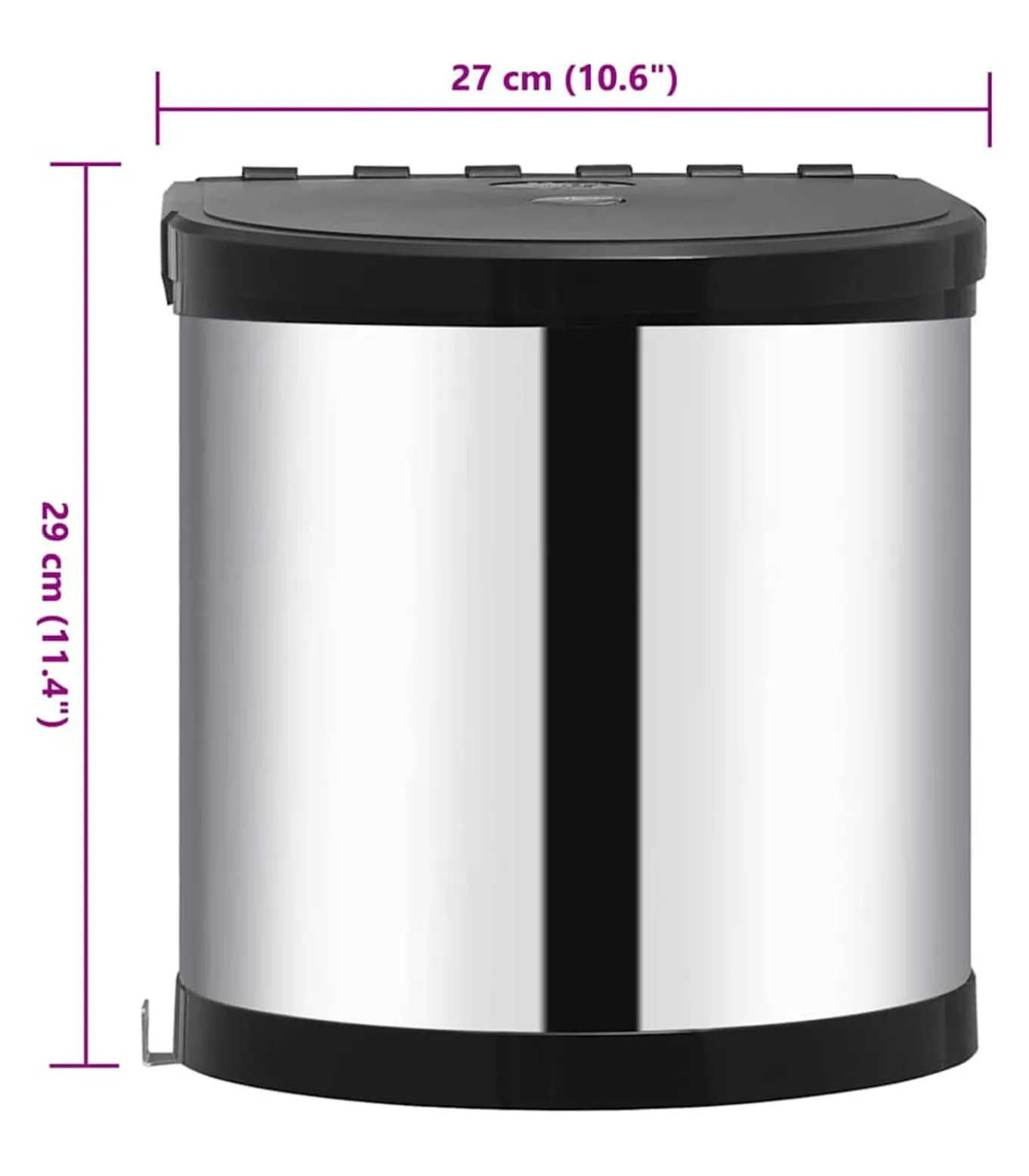 Keukenvuilnisbak inbouw 8 L roestvrij staal