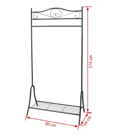 Kledingrek staal zwart