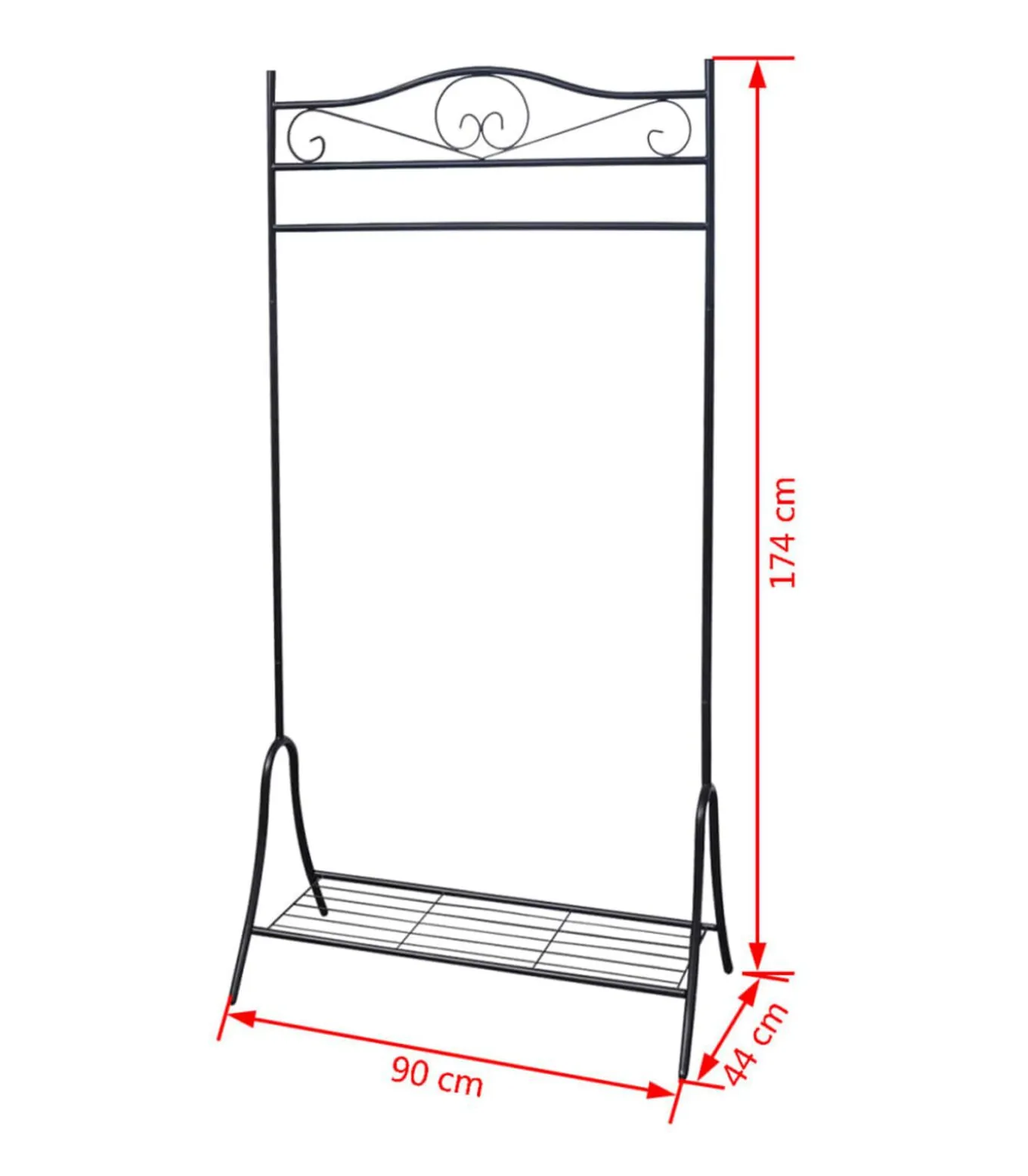 Kledingrek staal zwart