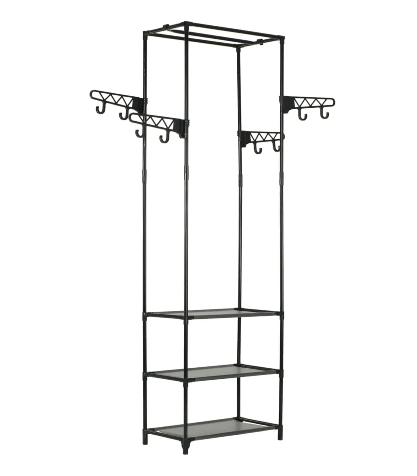 Kledingrek 55x28,5x175 cm staal en ongeweven stof zwart