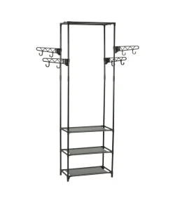 Kledingrek 55x28,5x175 cm staal en ongeweven stof zwart