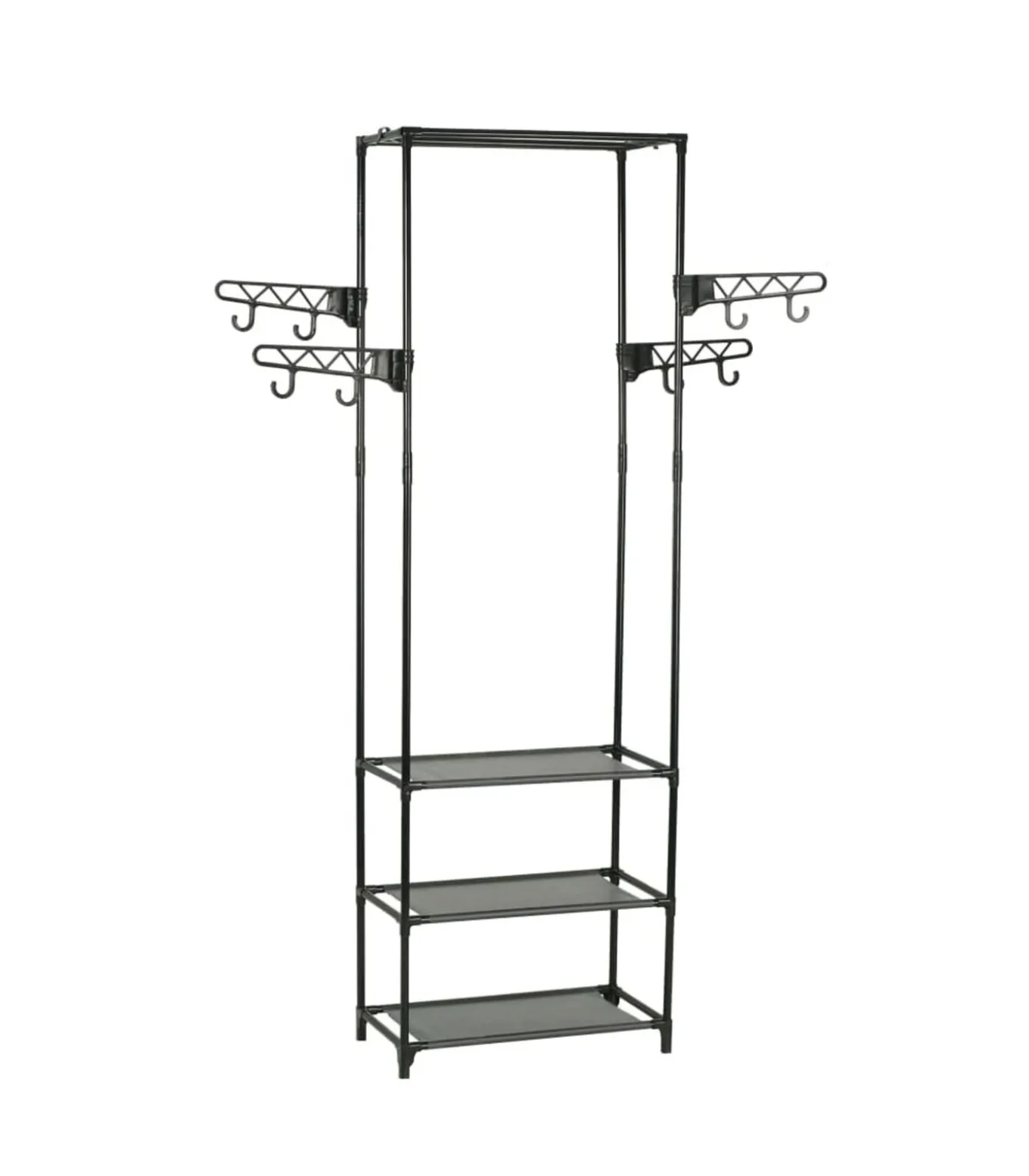 Kledingrek 55x28,5x175 cm staal en ongeweven stof zwart