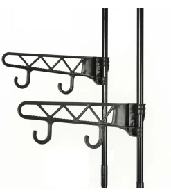 Kledingrek 55x28,5x175 cm staal en ongeweven stof zwart