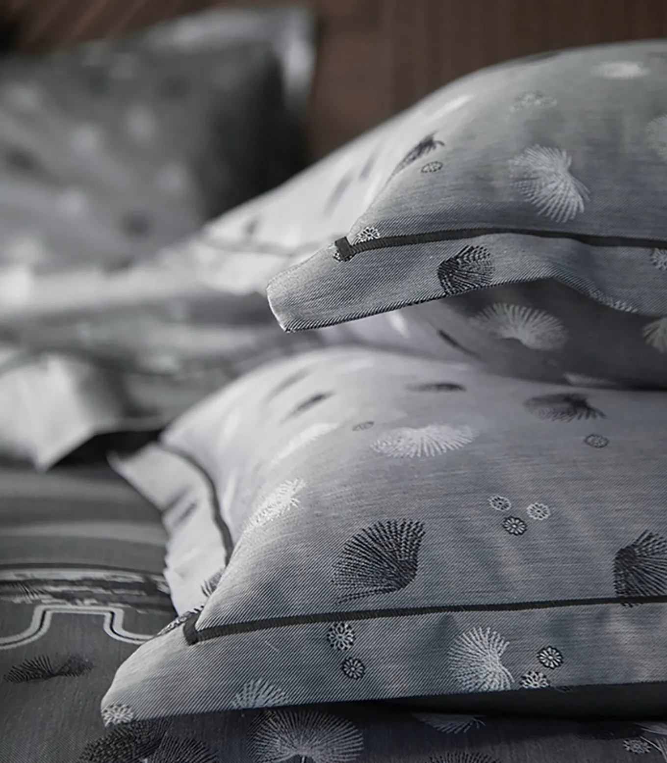 KYOTO Graphite -Laken Jacquard katoen