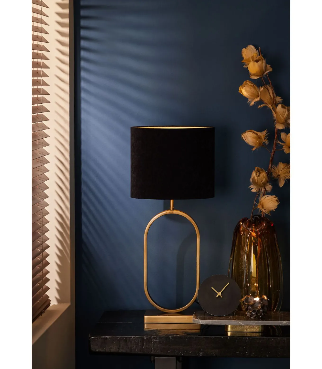 Lampenkap Ovaal Velours - Zwart - 30x15x25cm