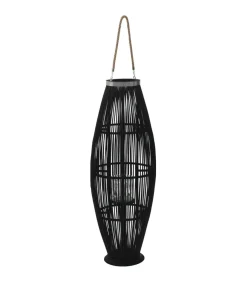 Lantaarnhouder hangend 95 cm bamboe zwart