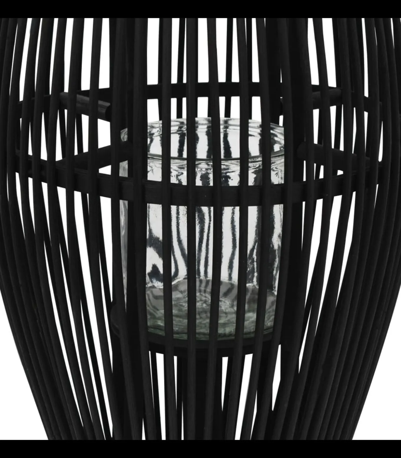 Lantaarnhouder hangend 95 cm bamboe zwart