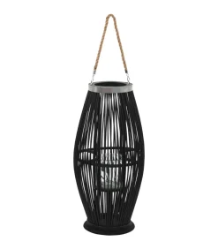 Lantaarnhouder hangend 60 cm bamboe zwart