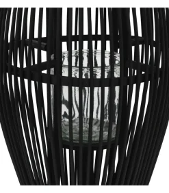 Lantaarnhouder hangend 60 cm bamboe zwart