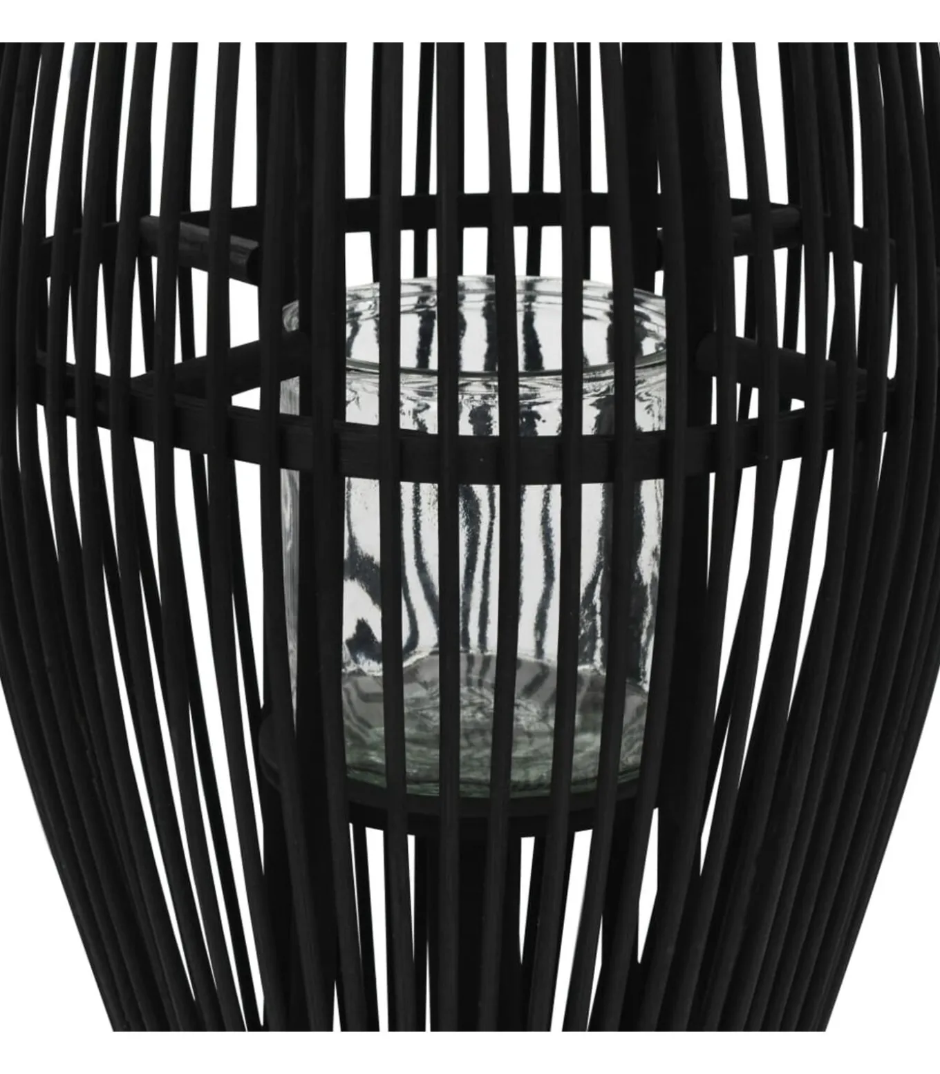 Lantaarnhouder hangend 60 cm bamboe zwart