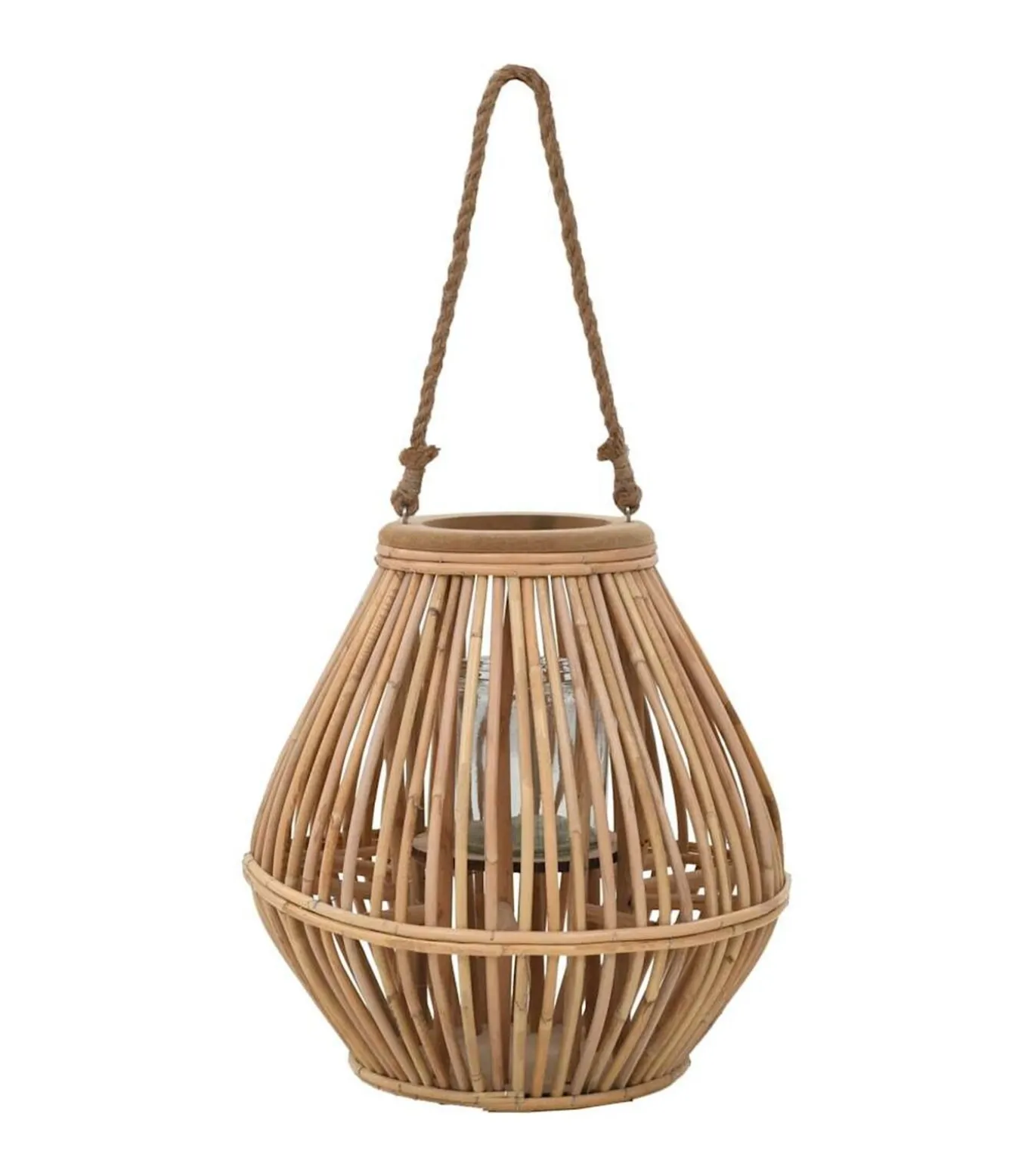 Lantaarnhouder hangend wicker naturel