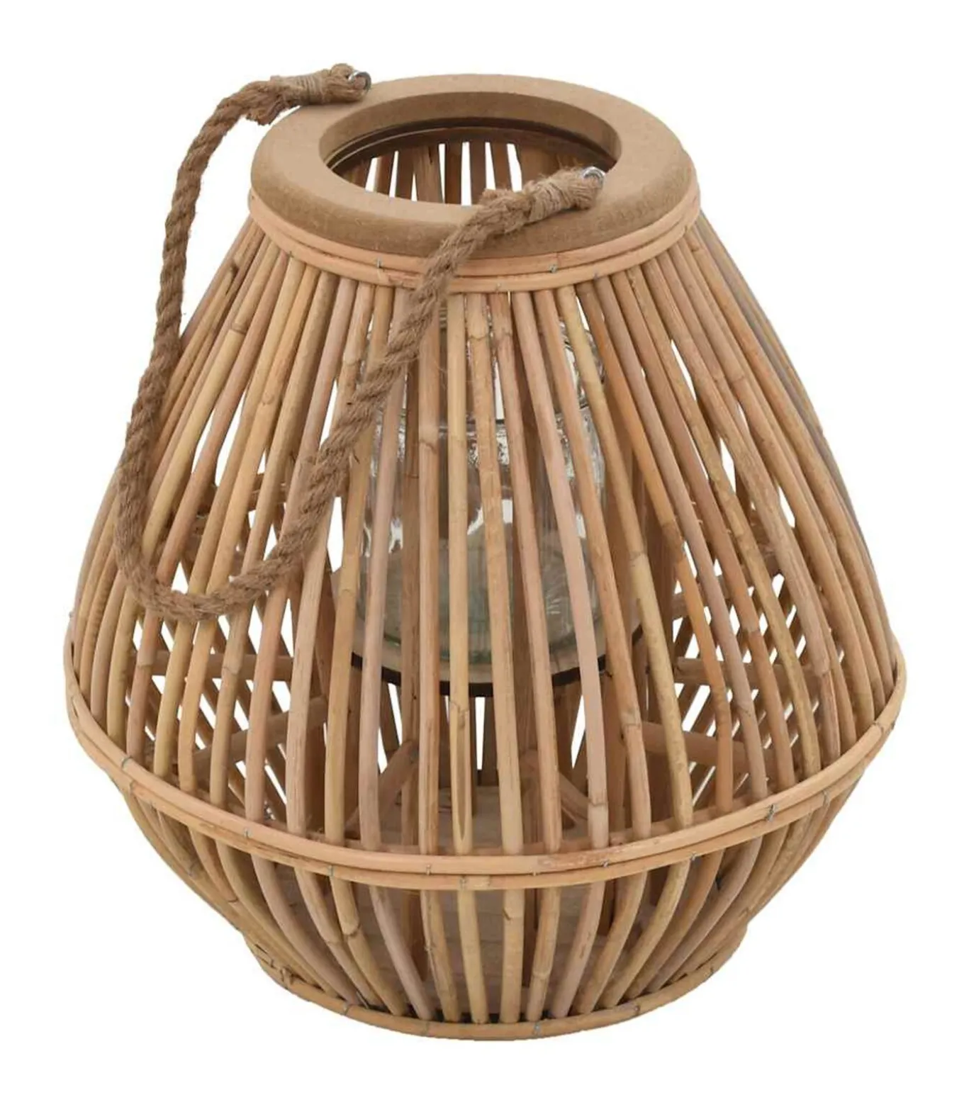 Lantaarnhouder hangend wicker naturel