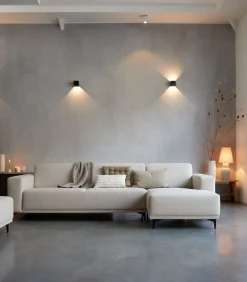 Lars - Hoekbank rechts in ecru stof 300 x 150 cm