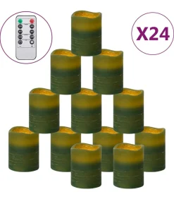 LED-kaarsen vlamloos met afstandsbediening 24 st warmwit