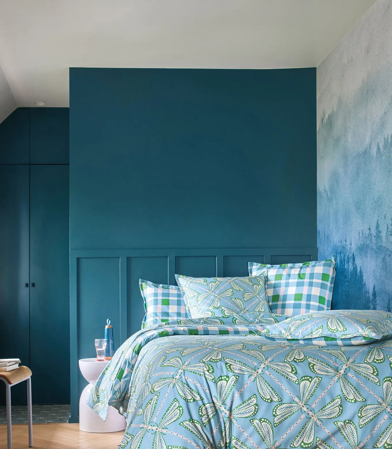 LILLY Bleu - Dekbedovertrek Perkaal Katoen