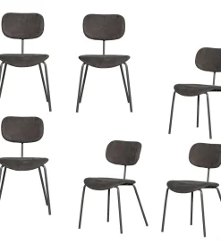 Link Eetkamerstoelen - Polyester - Bruin/Grijs - Set van 6