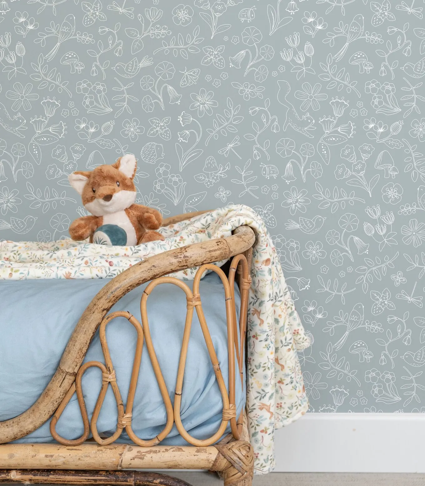 Little Dutch Vliesbehang - Forest Wonders Denim blue - 1000x53