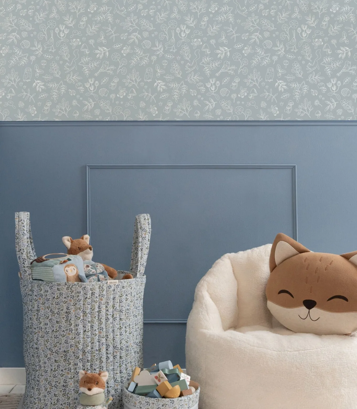 Little Dutch Vliesbehang - Forest Wonders Denim blue - 1000x53