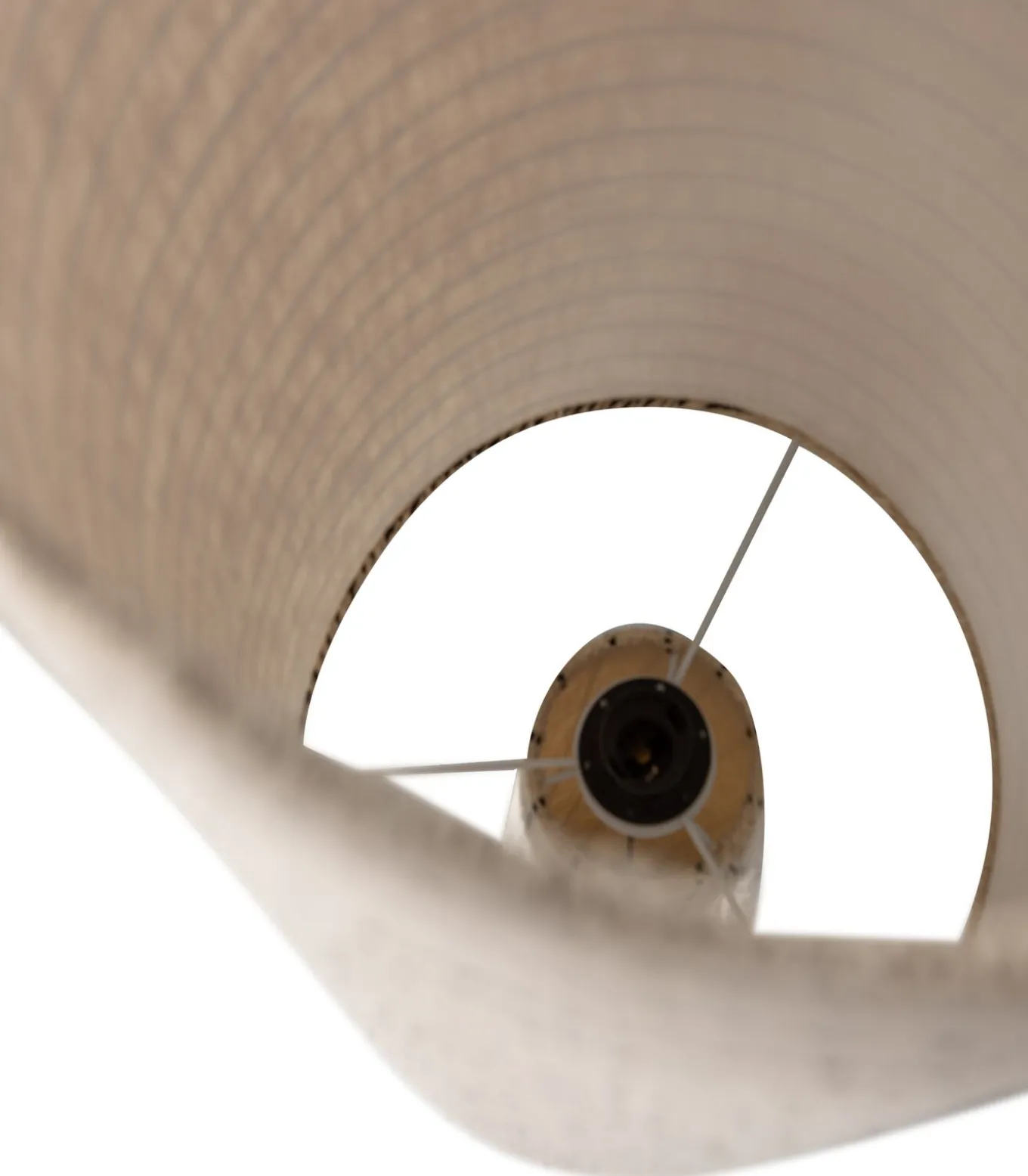 Loft Vloerlamp - Metaal/Bouclé - Naturel Met Strepen 130xØ30 cm