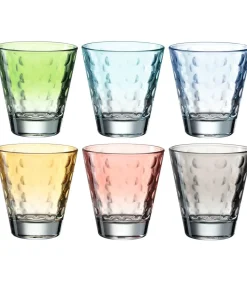 Longdrinkglazen optic - Pastel - 300 ml - 6 stuks