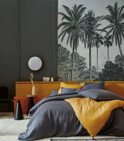 LOUXOR Graphite - Laken linnen Stonewashed